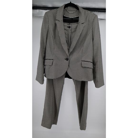 White House Black Market 2 Piece Hounds-tooth Suite Size 14 P Women's - NWT - Picture 1 of 11